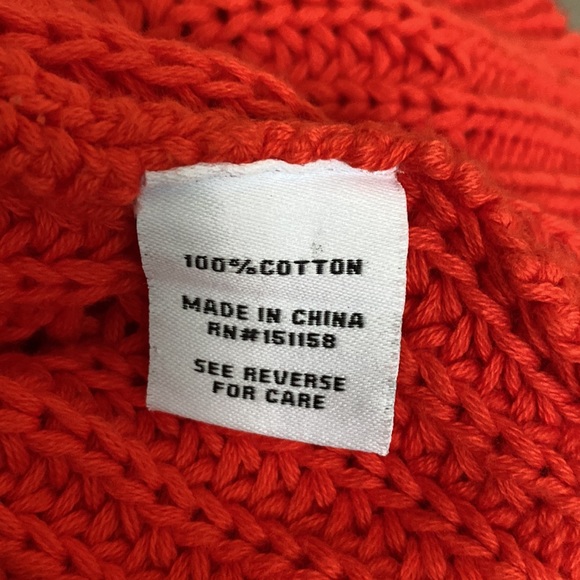 Ladies Orange Chunky Knit Sweater 100% Cotton - Large - Picture 5 of 6